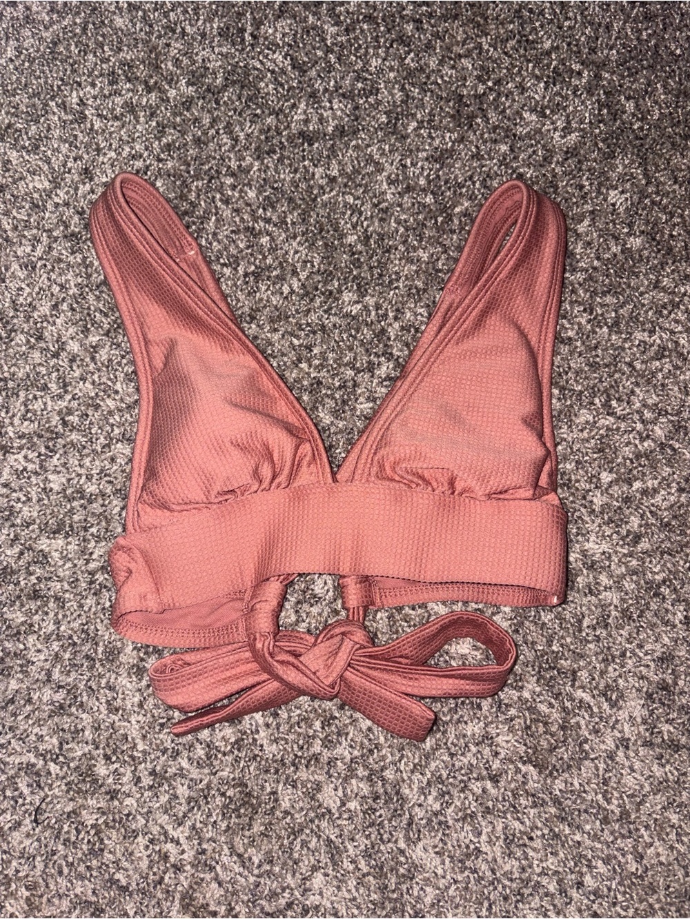 Xhilaration Ribbed V-Neck Bikini Top - Dusty Rose